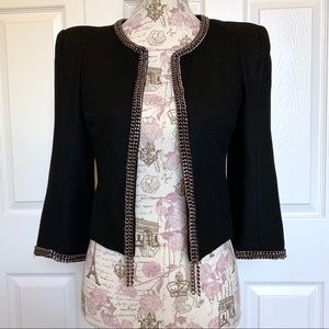 Black Blazer Chain Link Detail Shoulder Pads